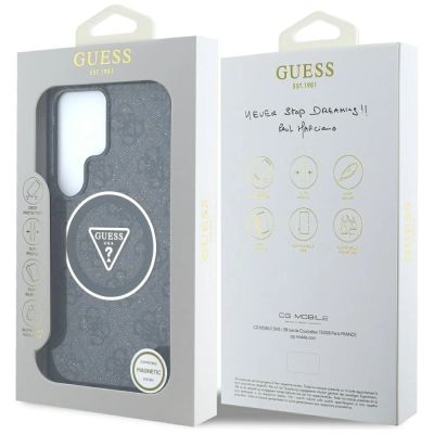 8. Guess 4G Glitter Triangle Buttons MagSafe Case for Samsung Galaxy S25 Ultra Black