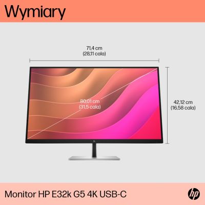 12. HP 31.5" E32k G5 4K Monitor (6N4D6AA)