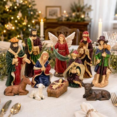 4. NATIVITY FIGURES 11 PCS 10 CM