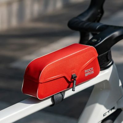 3. Rockbros 30120122004 Waterproof Bicycle Frame Bag with Magnetic Closure 0.9L - Red