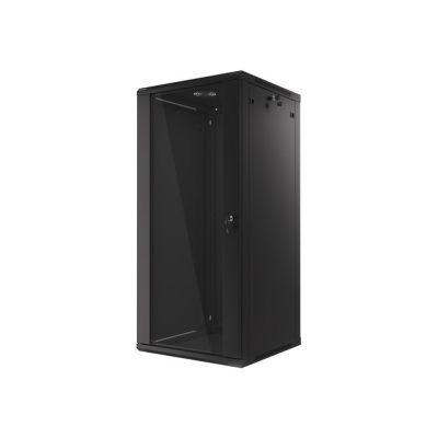 19. Lanberg WF01-6627-10B single-section cabinet (27U; 1300mm / 600mm / 600 mm; wall-mounted; Glass; 19''; black)