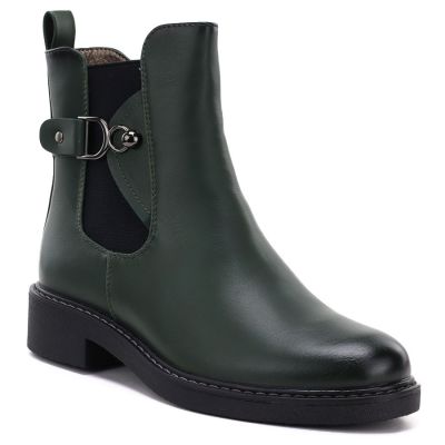Women's ankle boots, insulated, green, M.Daszyński SA252-7