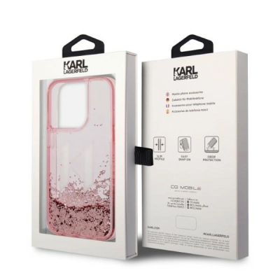 8. Karl Lagerfeld KLHCP14XLBKLCP iPhone 14 Pro Max 6.7 "pink / pink hardcase Liquid Glitter Big KL