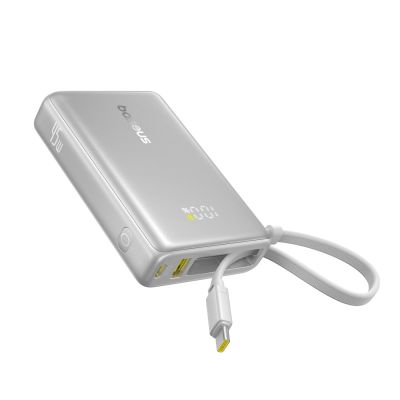 2. Baseus PicoGo 10000mAh 45W Powerbank with Digital Display and Built-in USB-C Cable - Titanium