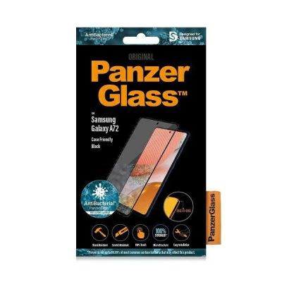 4. PanzerGlass E2E Microfracture Antibacterial Glass for Samsung Galaxy A72 - with Black Frame