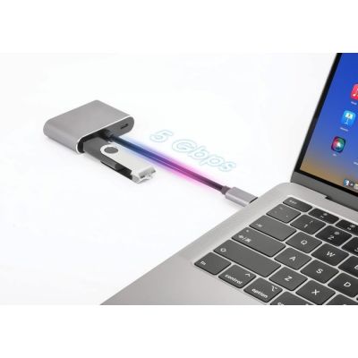 4. USB Type-C hub 4in1 USB 3.0 + PD 100W + HDMK 4k30Hz + VGA FullHD