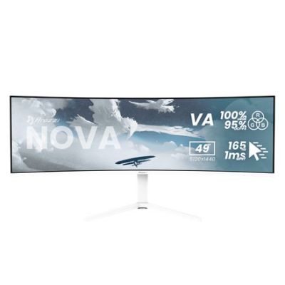 Arozzi Nova 49” Curved Computer Monitor 124.5 cm (49") 5120 x 1440 px Dual QHD LED White