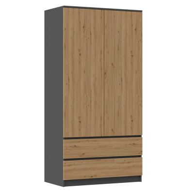 SS-90 wardrobe 90x50xH180 anthracite/artisan