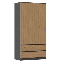 SS-90 wardrobe 90x50xH180 anthracite/artisan