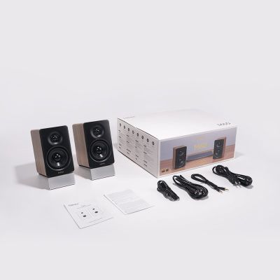5. Edifier M60 (504778) 66W 2.0 Speakers, Oak Brown, Black