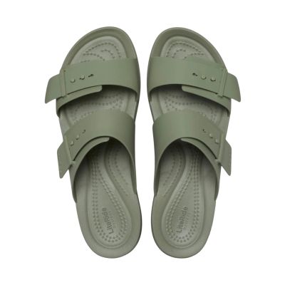 4. Crocs Brooklyn Buckle Low Women's Slides Green 211215 3BX