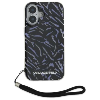2. Karl Lagerfeld Zebra With Cord iPhone 16 Case - Purple