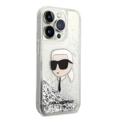 4. Karl Lagerfeld KLHCP14LLNKHCH iPhone 14 Pro 6.1" silver/silver hardcase Glitter Karl Head