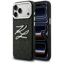 Karl Lagerfeld IML Glitter KL Diamond Logo Case for iPhone 17 Pro Max - Black