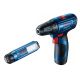 BOSCH. SCREWDRIVER GSR 120-LI 2x2.0Ah 30/14Nm + LAMP GLI 12V-300 CASE