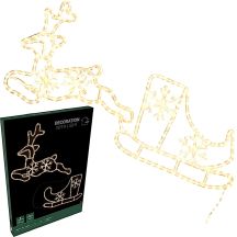 REINDEER DECORATION WITH SLED 180 LED FLASH