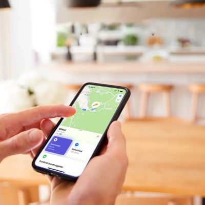 4. SBS Track My Circle Waterproof IP65 Locator Compatible with Apple Find My - White