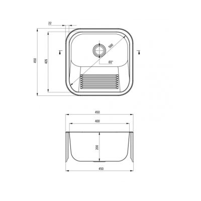 3. DEANTE 1-BOWL UTILITY SINK, INSERTED OR WALL-MOUNTED (ZYK_010A)
