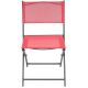 4. BALCONY FURNITURE SET ROUND TABLE AND 2 FOLDING CHAIRS RED