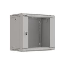 Wall-mounted installation rack cabinet 19" 9U 540x350 gray glass door LANBERG (FLAT PACK)