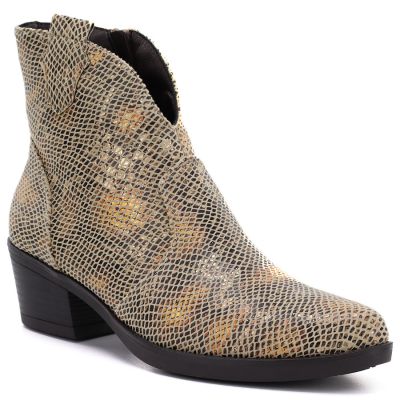 Women's cowboy boots snake gold M.Daszyński MR2382