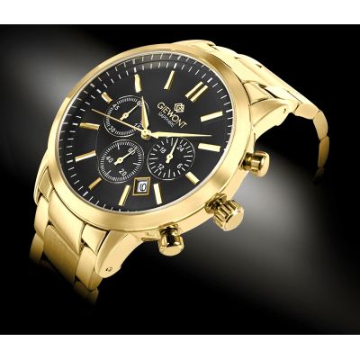 2. Giewont Chronograph Sapphire Gold Black Men's Watch GW8510-B5