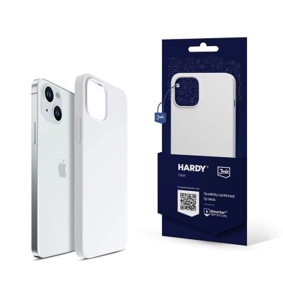 3mk Hardy Silicone MagCase for iPhone 15 - white and silver