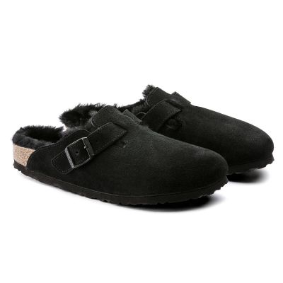 9. Birkenstock Boston Shearling Black Women's Wool Insulated Clogs Regular Wide (0259881)