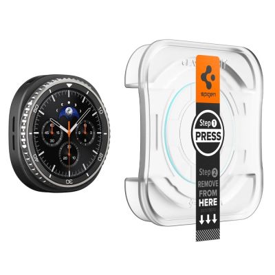 4. Spigen Glas.TR ”Ez-Fit” Tempered Glass for Samsung Galaxy Watch 8 46mm - Transparent