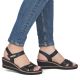13. Women's gold leather wedge sandals Remonte R6266-90