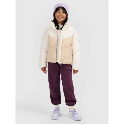 7. Girls' puffer jacket with synthetic down filling 4F 4FJRAW25TDJAF0807-12S