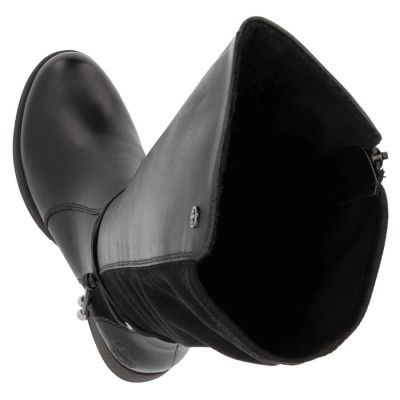 34. Women’s black leather officer-style boots, insulated Rieker Z9564-00