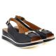 3. Women's leather wedge sandals black Artiker 58C0086