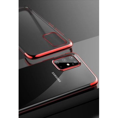 5. Clear Color Case Gel TPU Electroplating frame Cover for Samsung Galaxy A72 4G blue