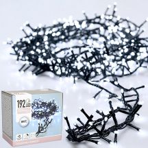 CHRISTMAS TREE LIGHTS BATTERY-OPERATED LIGHT CHAIN 192 LED TIMER COOL WHITE