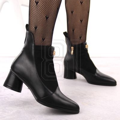 9. D&amp;A S.Barski Premium Collection W OLI232A black high-heeled ankle boots
