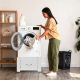 9. Maclean Washer/Dryer Stand with Drawer, Max Load 150kg, White, MC-117 W