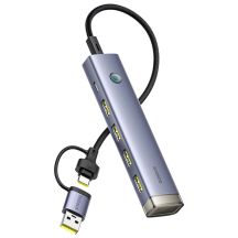 Baseus UltraJoy Series USB-A/USB-C hub 4xUSB-A 3.1 1xUSB-C 5V - gray