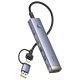 Baseus UltraJoy Series USB-A/USB-C hub 4xUSB-A 3.1 1xUSB-C 5V - gray