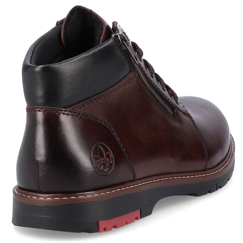 36. Rieker M RKR625 comfortable leather ankle boots lined with wool, brown