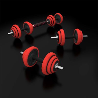 7. Rubber-coated dumbbells HMS SGGX20 with a 20kg barbell function