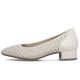 3. Women's leather pumps with openwork, beige Rieker 43459-60