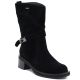 5. Women's leather ankle boots high on a block, black Big Star UU274608