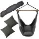 2. BRAZILIAN HAMMOCK CHAIR 100X130CM AND 2 PILLOWS 40X40CM BLACK