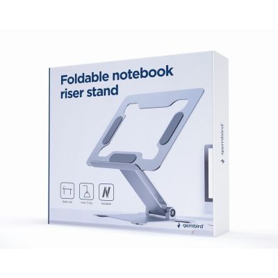 42. GEMBIRD FOLDABLE NOTEBOOK STAND 15.6" SILVER