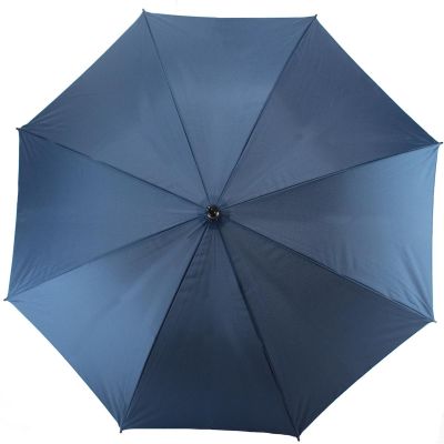 3. Long Semi-Automatic Umbrella with Curved Handle, Navy Blue, SEMI LINE