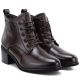 4. Women's leather ankle boots with laces, chocolate, Vinceza EN27-133107
