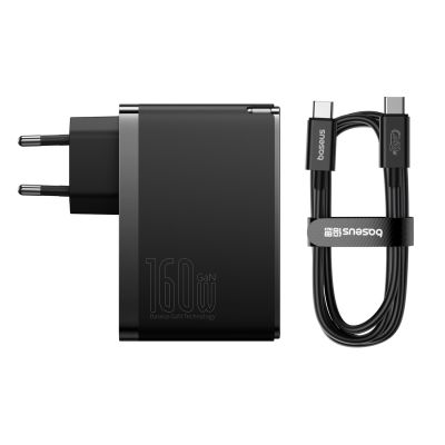 2. Baseus GaN5 Pro GaN charger 2x USB-C / USB-A 160W - black + USB-C - USB-C 240W cable - black