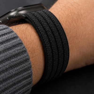 8. Tech-Protect Nylon Sport Strap for Apple Watch 44 / 45 / 46 / 49 mm - Black