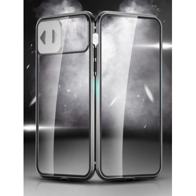 10. Wozinsky Magnetic Cam Slider Case Full Body Cover built-in front glass lens rotector for Huawei P40 black